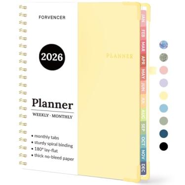 Imagem de Agenda 2026, calendário Forvencer semanal e mensal, janeiro de 2026 a dezembro de 2026, 21,6 x 28 cm, livro de agenda de capa dura com abas, lindo planejamento diário com bolso interno, caderno