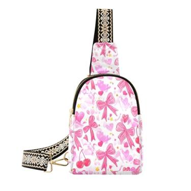 Imagem de CEBUGI Bows pequena bolsa tiracolo feminina de couro, pochete transversal para trilhas, viagens ao ar livre