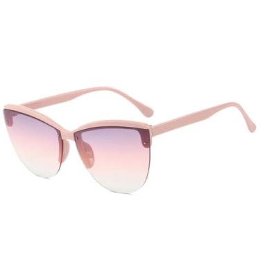 Imagem de Óculos de sol estilo gatinho, armação média, feminino, masculino, clássico, para dirigir, verão, viagem, UV400 (rosa, roxo, rosa)