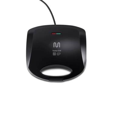 Imagem de Sanduicheira e Grill Preta, 220V, 750W, Chapa Antiaderente Dupla Ondulada, GO068