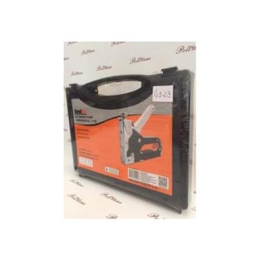 Imagem de Grampeador Para Tapeceiro com 100 Grampos, Compatível com Grampos 4/6/8mm, Estrutura Metálica, Preto, 12x2.5x18cm, 320g