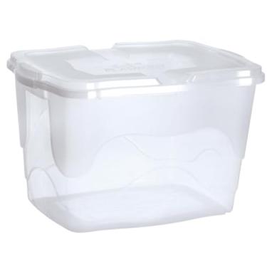 Imagem de Kit Caixa Organizadora 34L Transparente de Plástico Container Para Brinquedos Roupas Documentos(2)