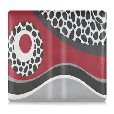 Imagem de JUZIHAI Caixa de luva organizadora de couro para cartão de documentos essenciais e carteira de documentos de arte moderna abstrata para registro de carro e seguro de carro