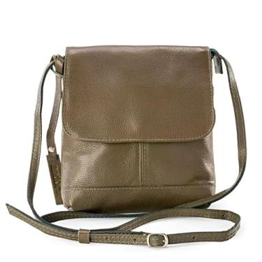 Imagem de Bolsa Transversal Feminina Malu de Couro Legítimo – Acabamento Premium – Resistente – Ideal para Trabalho e Passeios (Verde Musgo)