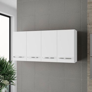Imagem de Armário 4 Portas Cozinha Aéreo íris Mb1 120cm Cor Branco Pc