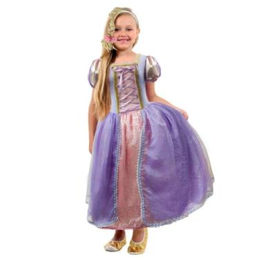 Imagem de Fantasia Princesa Rapunzel Infantil de Luxo Com Tiara