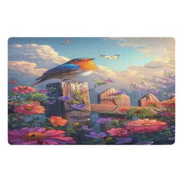 Imagem de Tapetes de porta externos de cerca de pássaros para porta da frente tapetes de boas-vindas divertidos duráveis para porta da frente 81 x 50 cm tapetes para casa