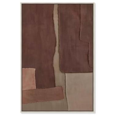 Imagem de Decoração de parede Boho com impressão em tela Raw Edge IV da Art Remedy, moldura prateada, 50 x 76 cm