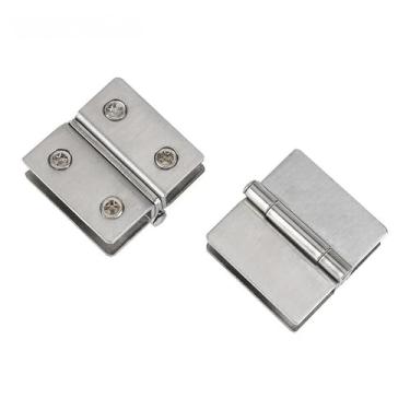 Imagem de 2 Dobradiças de Aço Inoxidável para Porta de Vidro, Grampo para Vidro de Banheir