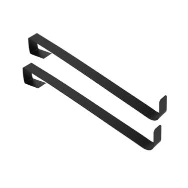 Imagem de GLOGLOW Gancho de Guirlanda de Natal de Ferro Forjado de 2 Peças, Cabide de Porta de Metal Forte para Grinaldas, Guirlandas, Casacos, Mochilas, Com Design Moderno para Casa, Quarto, (Preto)