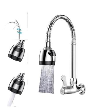 Imagem de Torneira Gourmet para Cozinha 360° com Bica Flexível em Aço Inox – Torneira Misturador com 4 Tipos de Jato