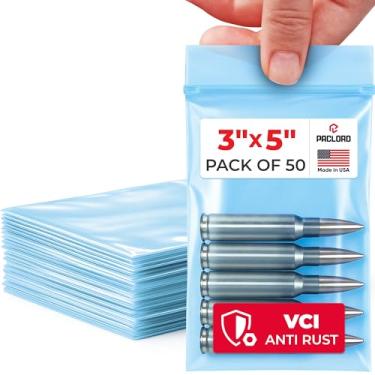 Imagem de Sacos de poliéster Reclosable VCI 7,6 cm x 12,7 cm, pacote com bolsa anticorrosão VCI resistente de 50-4 mil – à prova de ferrugem, embalagem impermeável para armadura de metal, eletrônicos, máquinas