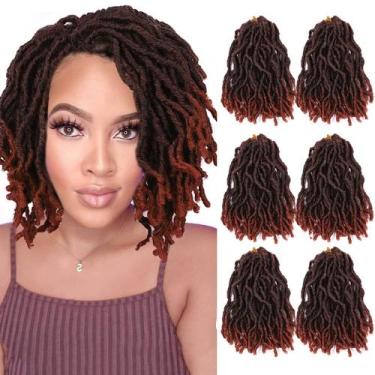 Imagem de Cabelo de crochê WIGNEE Faux Locs, 8 polegadas, curto, 6 pacotes, 1B/3