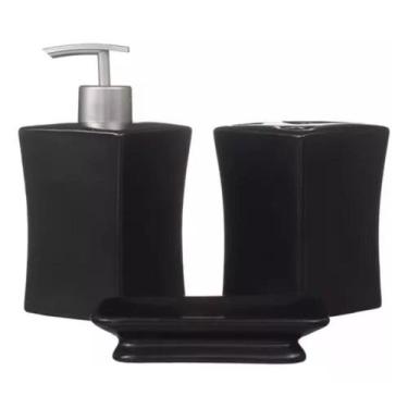 Imagem de Conjunto Porta Sabonete Líquido Saboneteira Lavabo Black Pia 106 - PGB