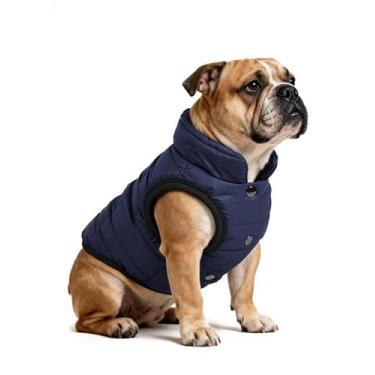 Imagem de AURUZA Casaco de inverno para cães, quente, impermeável, para cães pequenos, para cães médios, à prova de vento, para clima frio (azul-marinho, M)