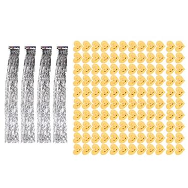 Imagem de Enfeites em forma de coração Folha de alumínio brilhante Requintada decorações suspensas reutilizáveis ​​para festa, quarto, chá de bebê, noivado, 120 peças com cordas (Ouro)