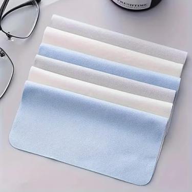 Imagem de 6 peças de panos de limpeza de microfibra sem perda de lã - Limpa lentes, óculos, telas, câmeras, óculos, celular, telas de TV LCD (15 x 17 cm)