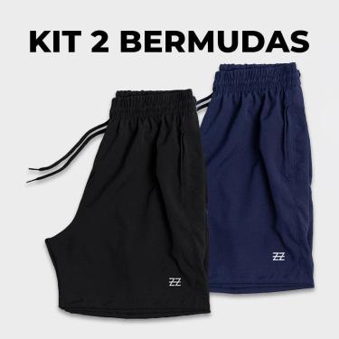 Imagem de Kit 2 Bermudas Masculinas Academia Treino Praia Corrida Shorts Elástico Luzzoo-Masculino