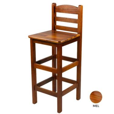 Imagem de Banqueta Alta de Madeira Maciça Bar Restaurante Bistrô - Só Mesas Só C