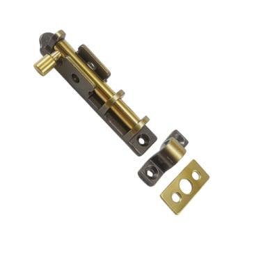 Imagem de Trinco Fecho Ferrolho Redondo 9cm - Reforçado para Portas e Janelas, Design Ouro Velho, Seguro e Durável para Residência e Comércio (Ouro Velho FLO)