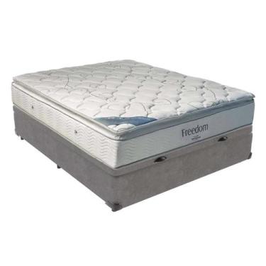 Imagem de Freedom Casal Ortobom Viscoelástico D33 Box Baú Cinza