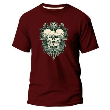 Imagem de Camiseta Basica Algodão Premium Estampa Digital Crânio White - Pavesi,