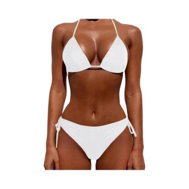 Imagem de Biquíni Feminino De Verão Leve Com Cintura Alta Em Cor Sólida Moda Sex