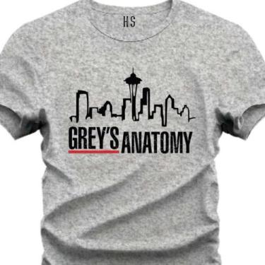 Imagem de Camiseta Greys Anatomy Personalizada Tecido Premium 30,1, Cinza, P