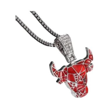 Imagem de Colar Com Pingente De Caveira De Touro Em Pedra Verde Gótica, Amuleto 