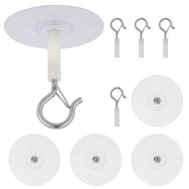 Imagem de 5un Ganchos Autoadesivos para Teto, Sem Necessidade Furar com Fixação Segura para Pendurar Pequenas Plantas Sinos Vento Luzes Decorações Natal Fáceis Abrir e Instalar (Prateados)