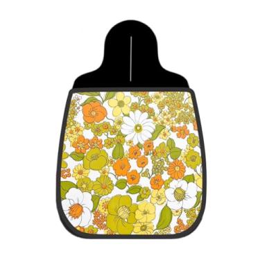 Imagem de Lixeira De Carro Organizador Lixinhocar Estampa Vintage Floral Verde Amarelo