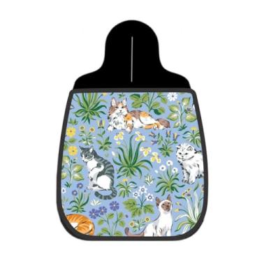 Imagem de Lixeira De Carro Organizador Lixinhocar Gatos e Flores Azul