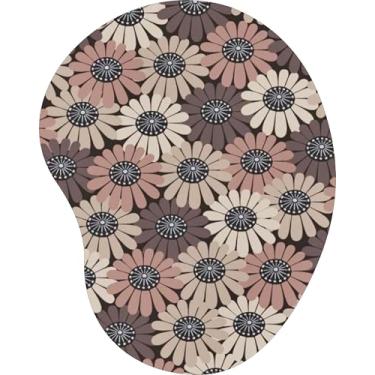 Imagem de Mouse Pad Ergonômico Gota Margaridas Geométricas Tons Terrosos