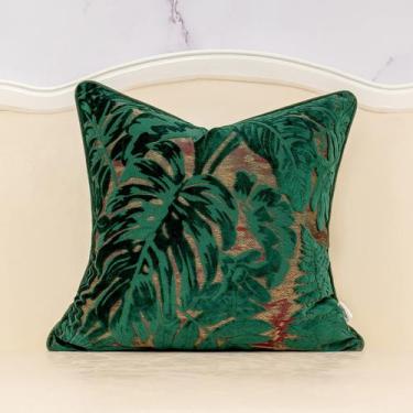 Imagem de Capa de travesseiro Alerfa Green Teal Square Maple Leaf 45x45cm