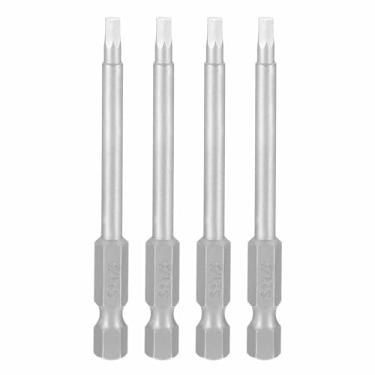 Imagem de HARFINGTON 4 peças chave sextavada broca 1/20.3 cm SAE 1/10.2 cm haste sextavada 3" (75 mm) comprimento S2 aço chaves de impacto magnéticas grau industrial, chave de fenda elétrica hexagonal, cinza