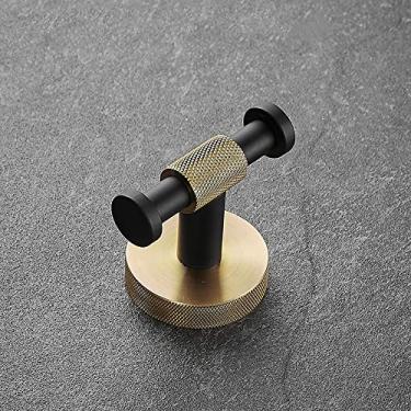 Imagem de 3FLQOOPP Conjunto de ferragens de banheiro de aço inoxidável, acessórios de banheiro, toalheiro preto, toalheiro dourado, suporte de toalha, suporte de toalha (gancho 2)