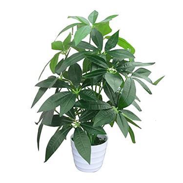 Imagem de Plantas artificiais em vasos de 59,9 cm de altura, árvore artificial falsa árvore da sorte planta simulação interior planta verde falsa bonsai sala de estar decoração de casa plantas artificiais em