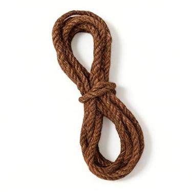 Imagem de Corda de juta de 5 mm 164 pés corda de artesanato natural cordão perfeito para obras de arte, jardinagem, agrupamento, acampamento, decoração e artesanato DIY (cor: marrom escuro)