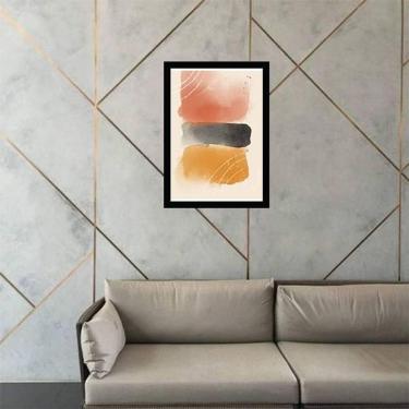 Imagem de Quadro Abstrato Marrom E Preto I 24X18 Com Vidro - Preta