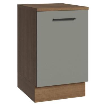 Imagem de Balcão de Cozinha 50cm 1 Porta Rustic/Cinza Agata Madesa, Rustic/Cinza