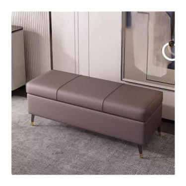 Imagem de Banqueta de sapato de quarto para uso doméstico, porta de entrada, entrada, sapatos, sofá de cabeceira, longo, pode ser banco no final da cama (café escuro, 60 cm)