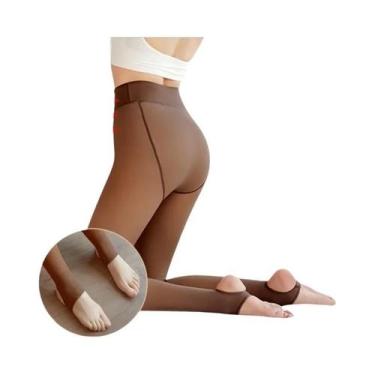 Imagem de Meias-calças Térmicas Femininas De Inverno Com Forro De Lã, Sem Costur
