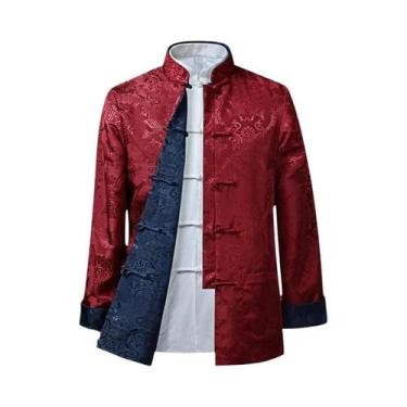 Imagem de Casaco Tradicional Chinês De Dragão Para Homens, Traje De Kung Fu Para