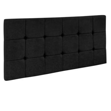 Imagem de Cabeceira Painel Sleep para Cama Box Casal 1,40 m Suede Preto 1402 - D