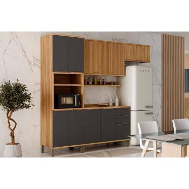 Imagem de Cozinha Modulada Ronipa 5 Peças Sauvignon C5P154 Amendoa/Chumbo