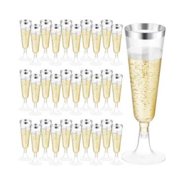 Imagem de Taças De Champanhe Descartáveis De Plástico Transparente 150ml 10 20 3