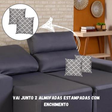 Imagem de Capa De Sofá Retrátil Reclinável Lira 2 Lugares + Brinde 2 Almofadas C