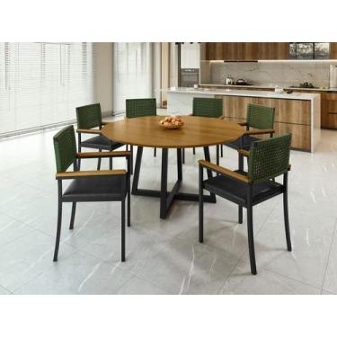 Imagem de Conjunto Área Gourmet 6 Cadeiras 1,50m Coliseu Paonanda - Paonanda Dec