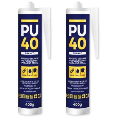 Imagem de Kit 2 Silicone Selante Pu 40 Alumínio Madeira Pvc Calha - Caze