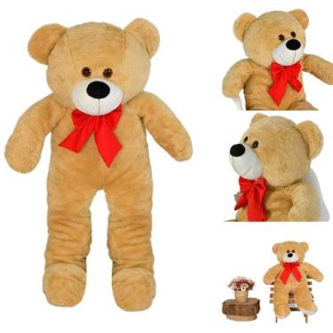 Imagem de Urso Grande 90 Cm Bicho Pelúcia Macio Teddy Brinquedo Fofo - RG Shops